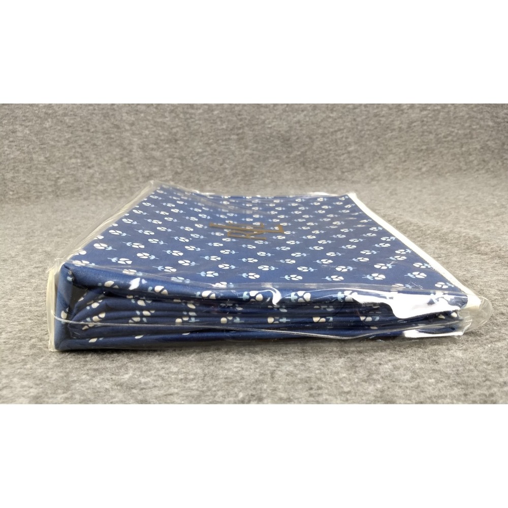 Ralph Lauren Cote D'Azur Twin Flat Sheet Indigo Floral Cotton 350TC Italy NEW - Picture 7 of 13